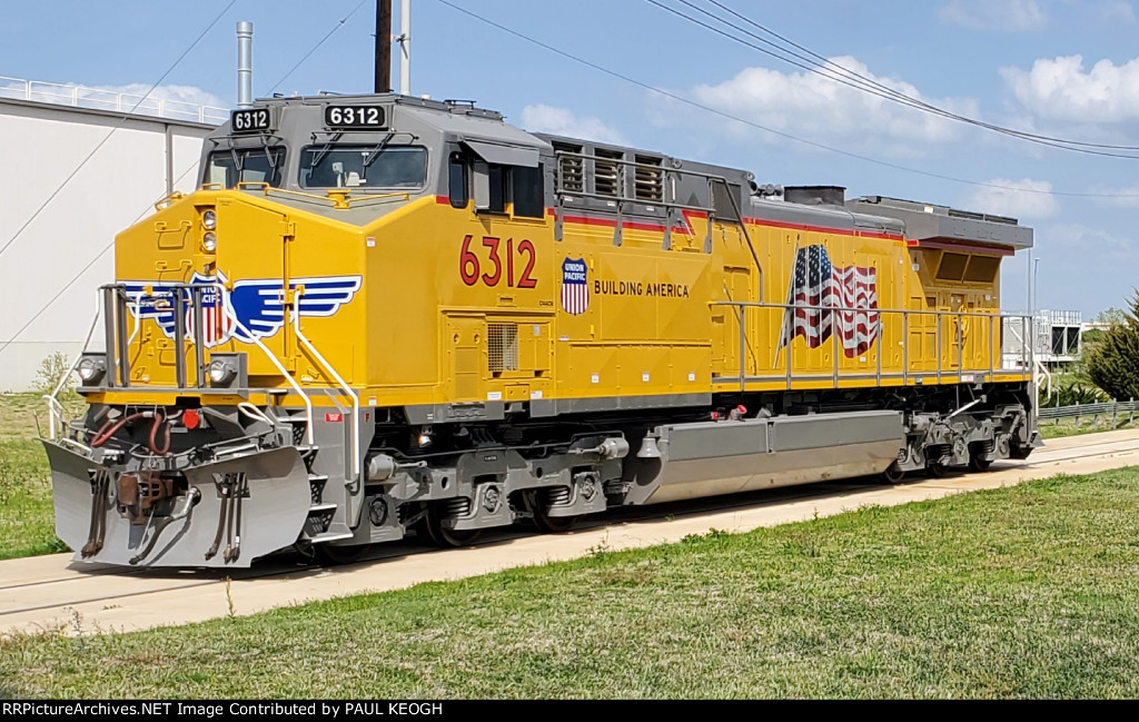 UP 6312 UP Close on the Parking Side Track at The Wabtec Locomotive Plant Fort Worth Texas 